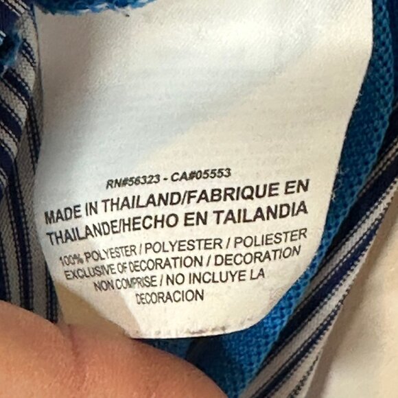 Nike Golf Mens Standard Fit Polo Shirt Blue White Striped Polyester Size L - Picture 5 of 8